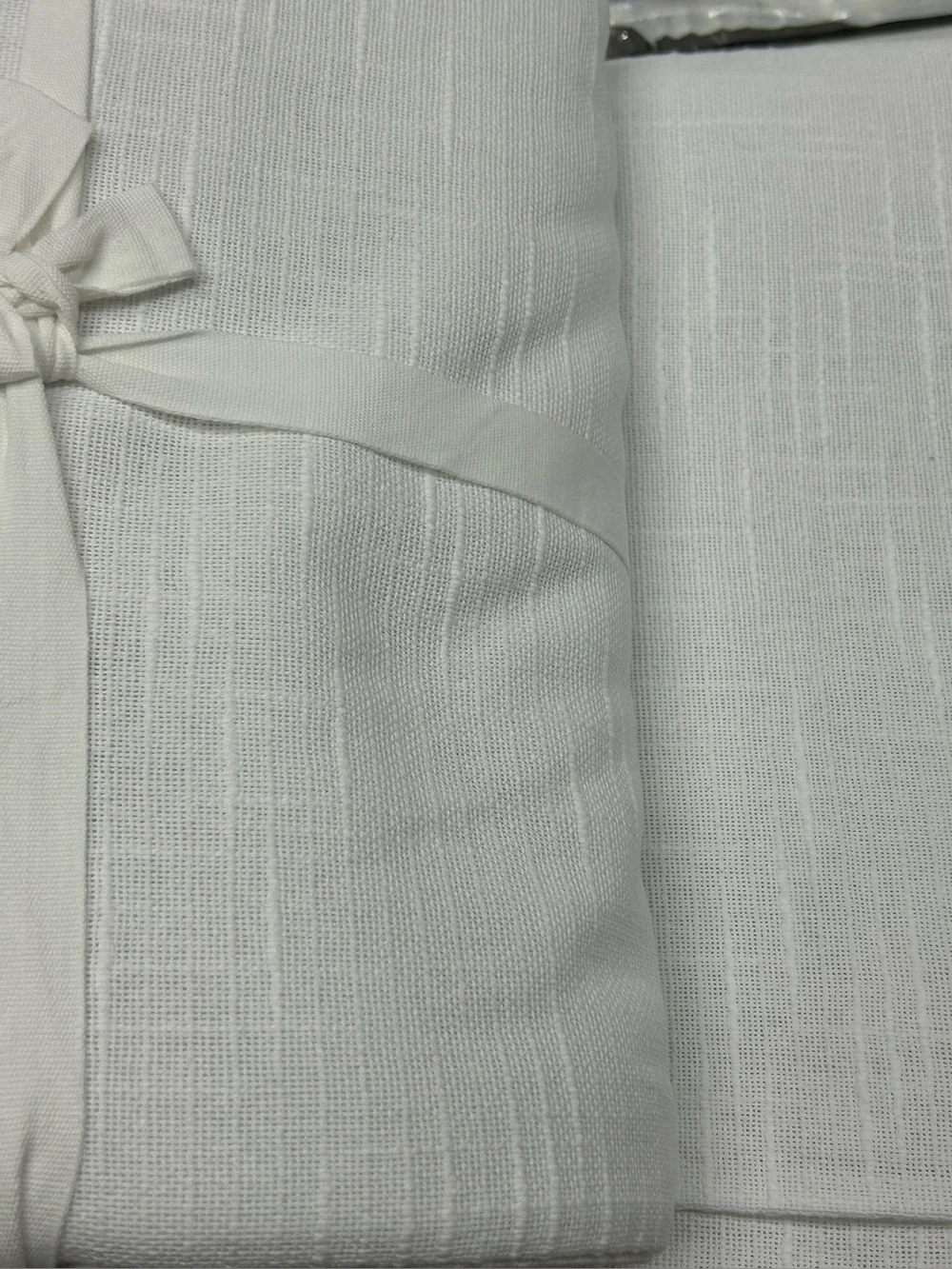 QUINCE Set Of 2 48x84 Cotton Slub Blackout Curtains White 0797